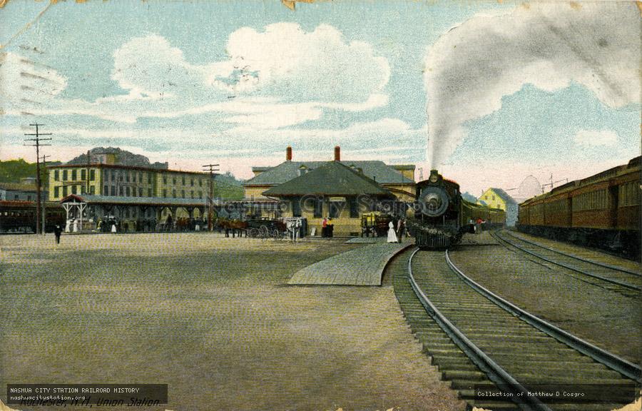 Postcard: Rochester, New Hampshire, Union Station
